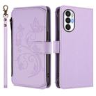 For Tecno Pova 3 Butterfly Love Flower Multi-card Zipper Wallet Leather Phone Case(Light Purple) - 2