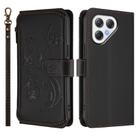 For Tecno Pova 7 4G Butterfly Love Flower Multi-card Zipper Wallet Leather Phone Case(Black) - 2