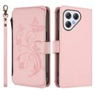 For Tecno Pova 7 4G Butterfly Love Flower Multi-card Zipper Wallet Leather Phone Case(Pink) - 2