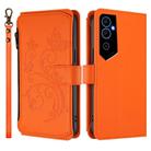 For Tecno Pova Neo 2 Butterfly Love Flower Multi-card Zipper Wallet Leather Phone Case(Orange) - 2
