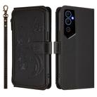 For Tecno Pova Neo 2 Butterfly Love Flower Multi-card Zipper Wallet Leather Phone Case(Black) - 2