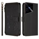 For Tecno Pova Neo 3 Butterfly Love Flower Multi-card Zipper Wallet Leather Phone Case(Black) - 2