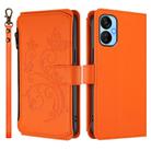 For Tecno Spark 9T / 9 Pro Butterfly Love Flower Multi-card Zipper Wallet Leather Phone Case(Orange) - 2