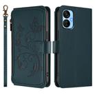 For Tecno Spark 9T / 9 Pro Butterfly Love Flower Multi-card Zipper Wallet Leather Phone Case(Dark Green) - 2