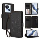 For Tecno Spark 10 5G Butterfly Love Flower Multi-card Zipper Wallet Leather Phone Case(Black) - 1