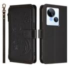 For Tecno Spark 10 5G Butterfly Love Flower Multi-card Zipper Wallet Leather Phone Case(Black) - 2