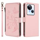 For Tecno Spark 10 5G Butterfly Love Flower Multi-card Zipper Wallet Leather Phone Case(Pink) - 2