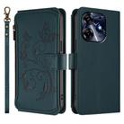 For Tecno Spark 10 Pro 4G / K17 4G Butterfly Love Flower Multi-card Zipper Wallet Leather Phone Case(Dark Green) - 2