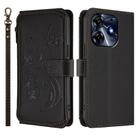 For Tecno Spark 10 Pro 4G / K17 4G Butterfly Love Flower Multi-card Zipper Wallet Leather Phone Case(Black) - 2
