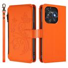 For Tecno Spark 10C / 10 4G Butterfly Love Flower Multi-card Zipper Wallet Leather Phone Case(Orange) - 2