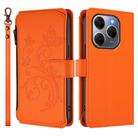 For Tecno Spark 20 Pro 5G Butterfly Love Flower Multi-card Zipper Wallet Leather Phone Case(Orange) - 2