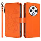 For Tecno Spark 30 4G Butterfly Love Flower Multi-card Zipper Wallet Leather Phone Case(Orange) - 2