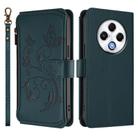 For Tecno Spark 30 4G Butterfly Love Flower Multi-card Zipper Wallet Leather Phone Case(Dark Green) - 2