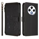 For Tecno Spark 30 4G Butterfly Love Flower Multi-card Zipper Wallet Leather Phone Case(Black) - 2