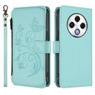For Tecno Spark 30 4G Butterfly Love Flower Multi-card Zipper Wallet Leather Phone Case(Mint Green) - 2