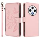 For Tecno Spark 30 4G Butterfly Love Flower Multi-card Zipper Wallet Leather Phone Case(Pink) - 2