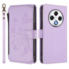 For Tecno Spark 30 4G Butterfly Love Flower Multi-card Zipper Wallet Leather Phone Case(Light Purple) - 2