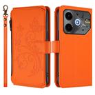For Tecno Spark 30 5G / Pova 6 Neo 5G Butterfly Love Flower Multi-card Zipper Wallet Leather Phone Case(Orange) - 2