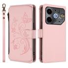 For Tecno Spark 30 5G / Pova 6 Neo 5G Butterfly Love Flower Multi-card Zipper Wallet Leather Phone Case(Pink) - 2