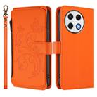 For Tecno Spark 30 Pro 4G Butterfly Love Flower Multi-card Zipper Wallet Leather Phone Case(Orange) - 2
