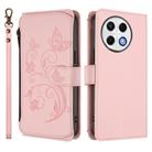 For Tecno Spark 30 Pro 4G Butterfly Love Flower Multi-card Zipper Wallet Leather Phone Case(Pink) - 2