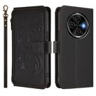 For Tecno Spark 30C 4G Butterfly Love Flower Multi-card Zipper Wallet Leather Phone Case(Black) - 2