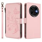 For Tecno Spark 30C 4G Butterfly Love Flower Multi-card Zipper Wallet Leather Phone Case(Pink) - 2