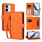 For Tecno Spark 30C 5G / Pop 9 5G Butterfly Love Flower Multi-card Zipper Wallet Leather Phone Case(Orange) - 1
