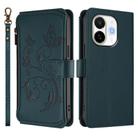 For Tecno Spark 30C 5G / Pop 9 5G Butterfly Love Flower Multi-card Zipper Wallet Leather Phone Case(Dark Green) - 2