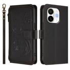 For Tecno Spark 30C 5G / Pop 9 5G Butterfly Love Flower Multi-card Zipper Wallet Leather Phone Case(Black) - 2