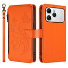 For Tecno Spark 40 4G Butterfly Love Flower Multi-card Zipper Wallet Leather Phone Case(Orange) - 2