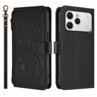 For Tecno Spark 40 4G Butterfly Love Flower Multi-card Zipper Wallet Leather Phone Case(Black) - 2