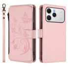 For Tecno Spark 40 4G Butterfly Love Flower Multi-card Zipper Wallet Leather Phone Case(Pink) - 2