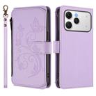 For Tecno Spark 40 4G Butterfly Love Flower Multi-card Zipper Wallet Leather Phone Case(Light Purple) - 2