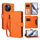 For Tecno Spark GO 2025 / 1S Butterfly Love Flower Multi-card Zipper Wallet Leather Phone Case(Orange) - 1