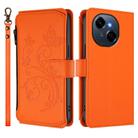 For Tecno Spark GO 2025 / 1S Butterfly Love Flower Multi-card Zipper Wallet Leather Phone Case(Orange) - 2