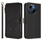 For Tecno Spark GO 2025 / 1S Butterfly Love Flower Multi-card Zipper Wallet Leather Phone Case(Black) - 2