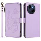 For Tecno Spark GO 2025 / 1S Butterfly Love Flower Multi-card Zipper Wallet Leather Phone Case(Light Purple) - 2