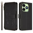 For Tecno Spark GO 2024 4G / 20 4G Butterfly Love Flower Multi-card Zipper Wallet Leather Phone Case(Black) - 2