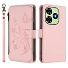 For Tecno Spark GO 2024 4G / 20 4G Butterfly Love Flower Multi-card Zipper Wallet Leather Phone Case(Pink) - 2