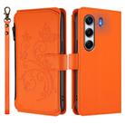 For Tecno Camon 40 Pro 4G Butterfly Love Flower Multi-card Zipper Wallet Leather Phone Case(Orange) - 2