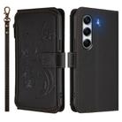 For Tecno Camon 40 Pro 4G Butterfly Love Flower Multi-card Zipper Wallet Leather Phone Case(Black) - 2