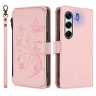 For Tecno Camon 40 Pro 4G Butterfly Love Flower Multi-card Zipper Wallet Leather Phone Case(Pink) - 2