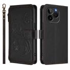 For BLU Bold K10 / G54 Butterfly Love Flower Multi-card Zipper Wallet Leather Phone Case(Black) - 2