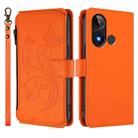 For BLU C9 Butterfly Love Flower Multi-card Zipper Wallet Leather Phone Case(Orange) - 2