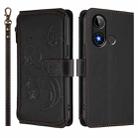 For BLU C9 Butterfly Love Flower Multi-card Zipper Wallet Leather Phone Case(Black) - 2