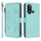 For BLU C9 Butterfly Love Flower Multi-card Zipper Wallet Leather Phone Case(Mint Green) - 2