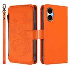 For BLU G53 Butterfly Love Flower Multi-card Zipper Wallet Leather Phone Case(Orange) - 2
