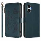 For BLU G53 Butterfly Love Flower Multi-card Zipper Wallet Leather Phone Case(Dark Green) - 2