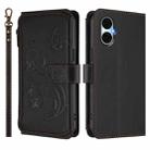 For BLU G53 Butterfly Love Flower Multi-card Zipper Wallet Leather Phone Case(Black) - 2